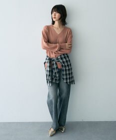 YECCA VECCA Vネックスリットニット