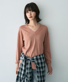 YECCA VECCA Vネックスリットニット