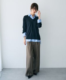 YECCA VECCA Vネックスリットニット