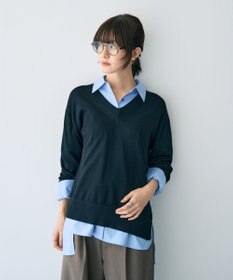 YECCA VECCA Vネックスリットニット