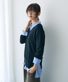 YECCA VECCA Vネックスリットニット