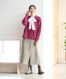 ANY L 【洗濯機可】ソフトタッチケーブルニット