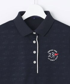 23区GOLF 【WOMEN】フラッグロゴジャガード ポロシャツ