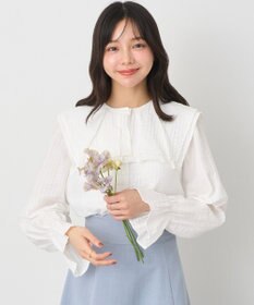 earth music&ecology ２ＷＡＹスクエアラッフルカラーブラウス