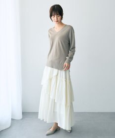 YECCA VECCA Vネックスリットニット