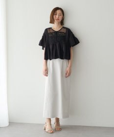 YECCA VECCA 刺繍レースブラウス