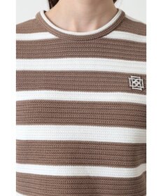 DAKS ボーダーショート丈ニットプルオーバー