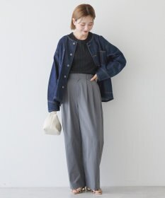 AMERICAN HOLIC ノーカラーデニムカバーオール