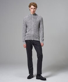 JOSEPH HOMME 【新柄】シルクバルキー　ハイネックジップアップニット