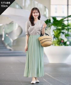 Tiaclasse 【セットアップ可・洗える】麻調リボン袖ブラウス