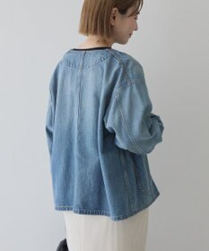 AMERICAN HOLIC ノーカラーデニムカバーオール