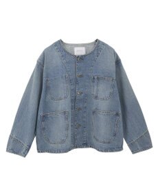 AMERICAN HOLIC ノーカラーデニムカバーオール