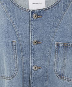 AMERICAN HOLIC ノーカラーデニムカバーオール