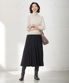 J.PRESS LADIES L 【洗える】パウダリージャージー ランダムプリーツ スカート