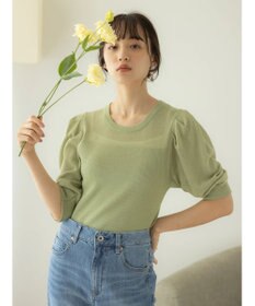 earth music&ecology シアーパワショルニットプルオーバー