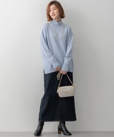 23区 L 【洗える】カシミヤブレンド ハイネック ニット