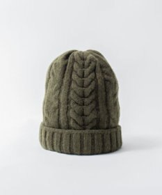 AND WOOL 〈上質な素材と手仕事から生まれた優しいニット〉メリノウール・ケーブル編みニット帽子