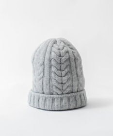 AND WOOL 〈上質な素材と手仕事から生まれた優しいニット〉メリノウール・ケーブル編みニット帽子