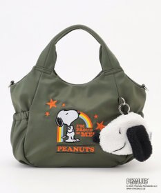 Y'SACCS SNOOPYデザイン サイドギャザー2wayトート　Sサイズ(レインボー）