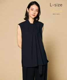 BEIGE， 【L-size】ANITA / ノースリーブタックブラウス