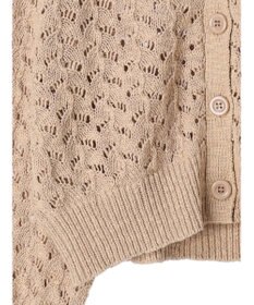 earth music&ecology スラブコットンレース編みカーディガン