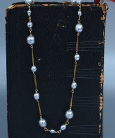 monshiro ガラスパールバーチェーンネックレス