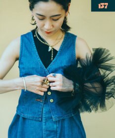 woadblue 【157】Short GILET デニムジレ