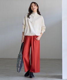 ANY L スウェットライクハーフジップニット