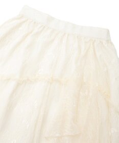 earth music&ecology レースフリルティアードスカート