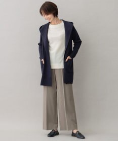 自由区 【裏起毛/撥水加工】TRギャバ ワイドクロップドパンツ