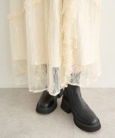 earth music&ecology レースフリルティアードスカート