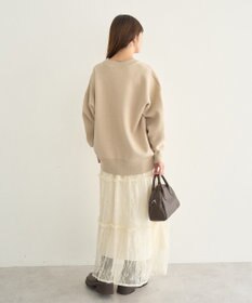 earth music&ecology レースフリルティアードスカート