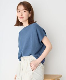 ANY 【洗濯機可/アンチピリング/UVカット】アクリルガーターフレンチスリーブニット