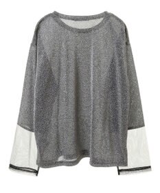 Green Parks 袖チュールドッキングラメプルオーバー