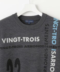 23区GOLF 【MEN】ロゴチェックジャガード　クルーネック ニット