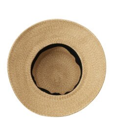 MOONBAT 【洗える】FURLA(フルラ)  ロゴ刺繍リボン 天然ハット