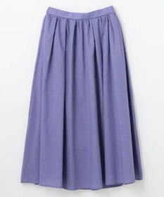 ANY L 【ウエストゴム】シャンブレーライクフレアスカート