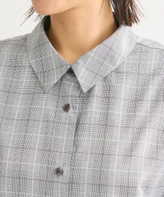 Green Parks サイドドロストショート丈シャツ（チェック）