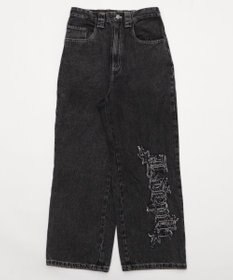 WEGO 【ユニセックス着用YD/ウエスト調整可/MLサイズ展開】グラフィックデニムパンツ