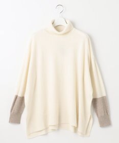 自由区 【洗える】セミウーステッドウール タートルネックニット