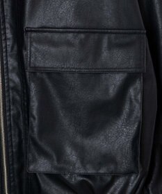 WEGO ヴィンテージライクFレザーBIGブルゾン