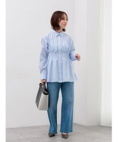 Te chichi ペプラムシャーリングシャツブラウス
