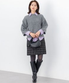 組曲 ラメステッチツイード スカート