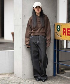 WEGO グラフィックショートプルパーカー