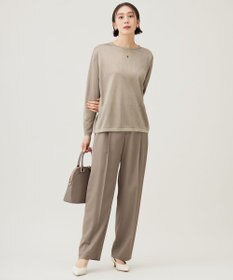 自由区 L 【カタログ掲載・洗える】TWラチネストレッチワイド パンツ