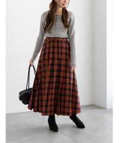 Te chichi チェックアソートロングプリーツスカート