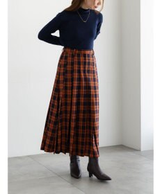 Te chichi チェックアソートロングプリーツスカート