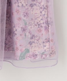 ANY KIDS 花柄ドッキングチュールワンピース