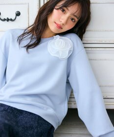 Feroux 【洗える】ローズコサージュ ダンボールプルオーバー