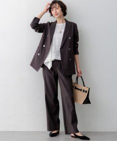 23区 【先行予約】リネンレーヨンストレッチ ダブルジャケット